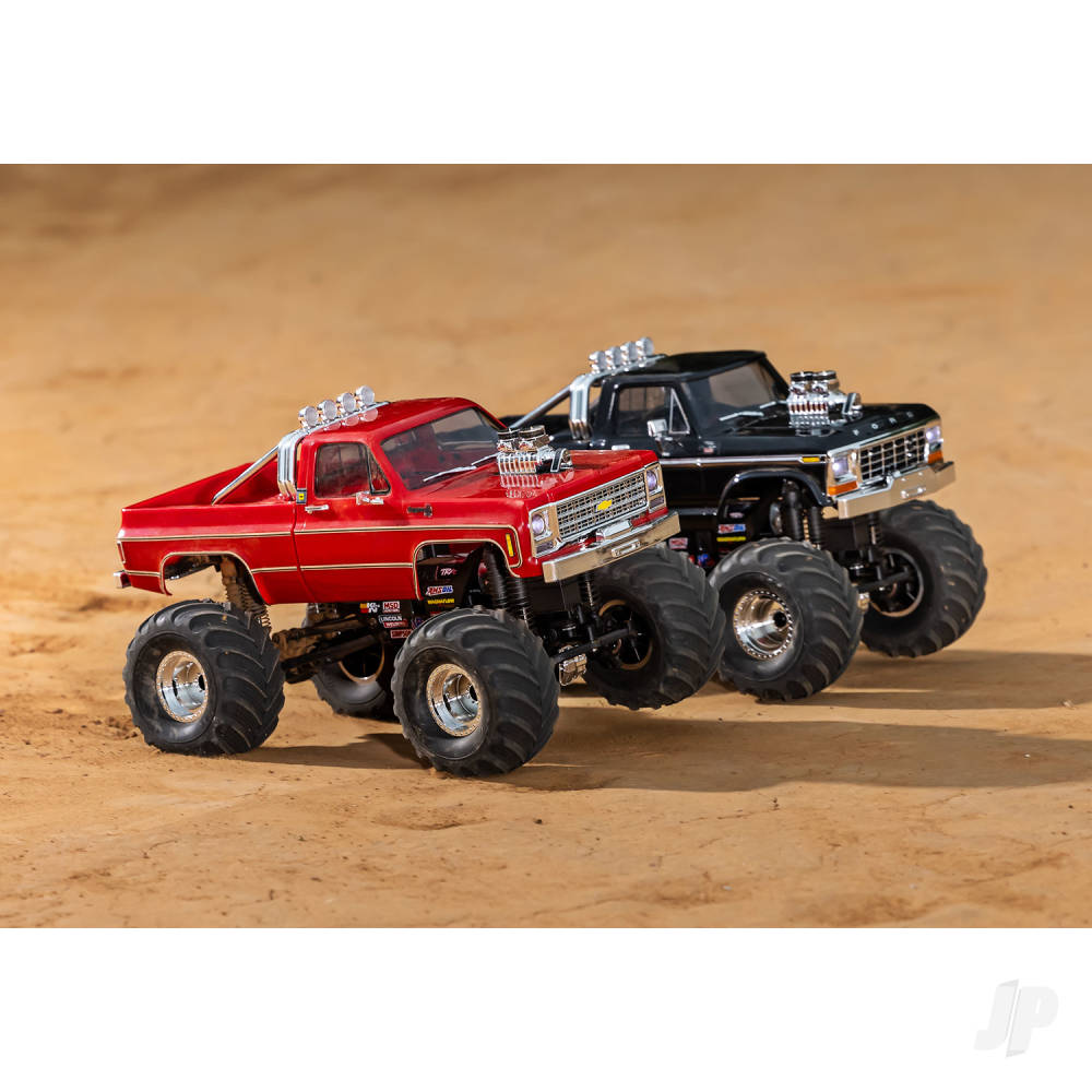 Traxxas TRX-4MT Chevrolet K10 1:18 4WD Electric Monster Truck, Red (+ TQ,  - TRX98064-1-BLK 12