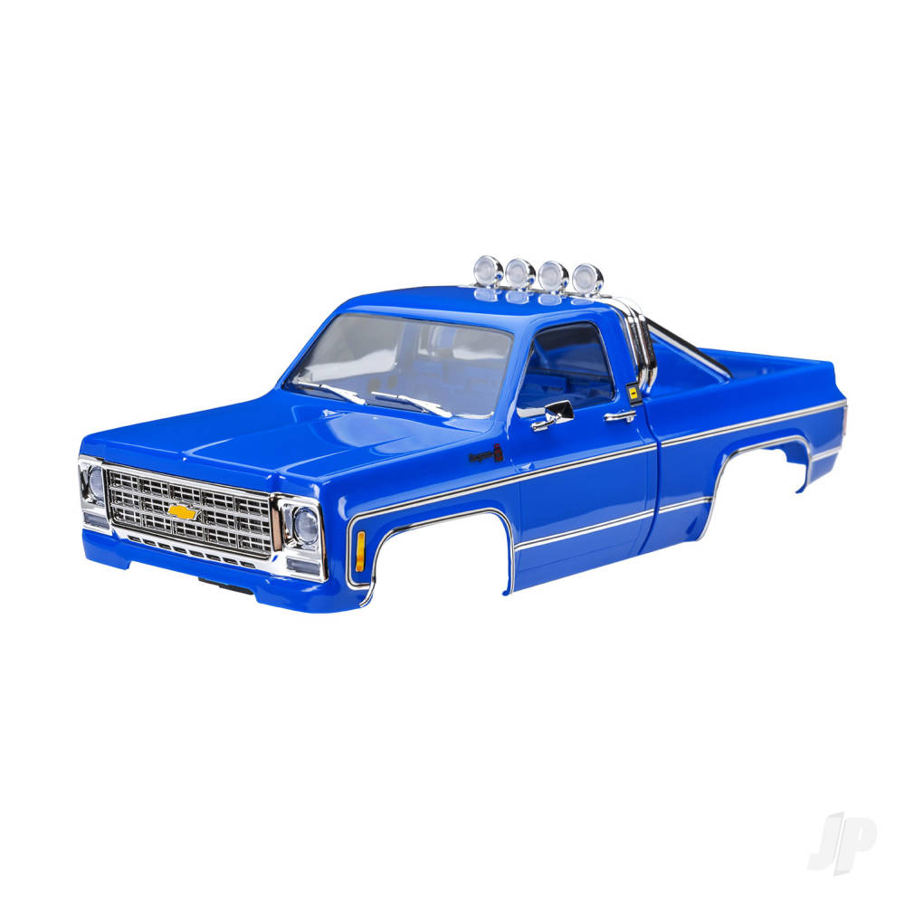 Traxxas Body, Chevrolet K10 Truck (1979), complete, blue (includes grille, side mirrors, door handles, roll bar, windshield wipers, & clipless mounting) (requires #9835 front & rear bumpers) TRX9811-BLUE