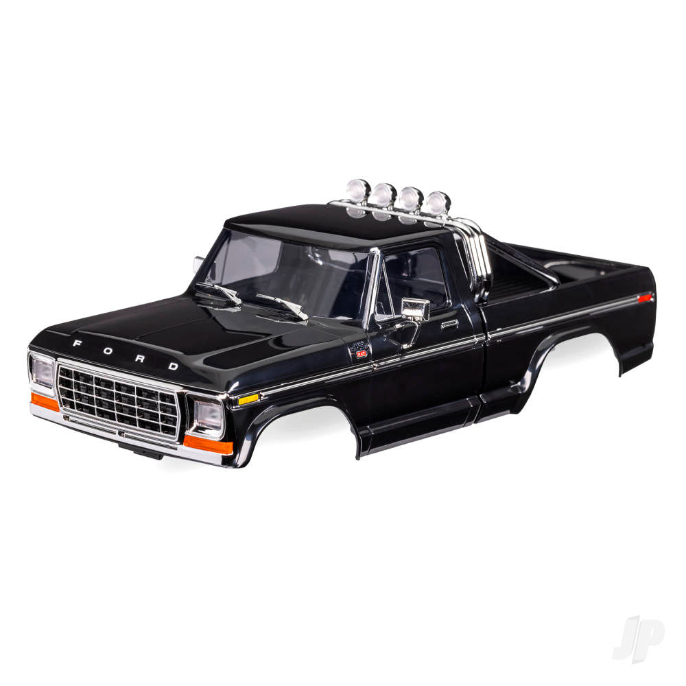 Traxxas Body, Ford F-150 Truck (1979), complete, black (includes grille, side mirrors, door handles, roll bar, windshield wipers, side trim, & clipless mounting) (requires #9834 front & rear bumpers) TRX9812-BLK