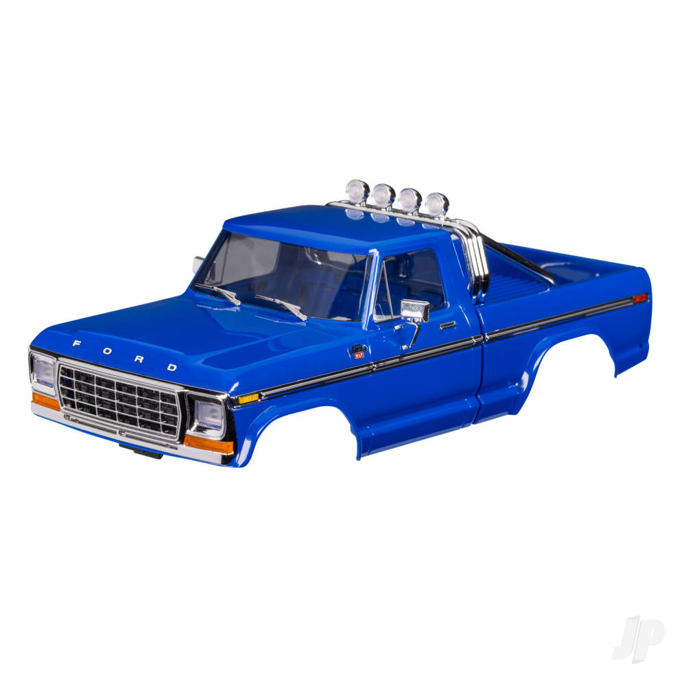 Traxxas Body, Ford F-150 Truck (1979), complete, blue (includes grille, side mirrors, door handles, roll bar, windshield wipers, side trim, & clipless mounting) (requires #9834 front & rear bumpers) TRX9812-BLUE