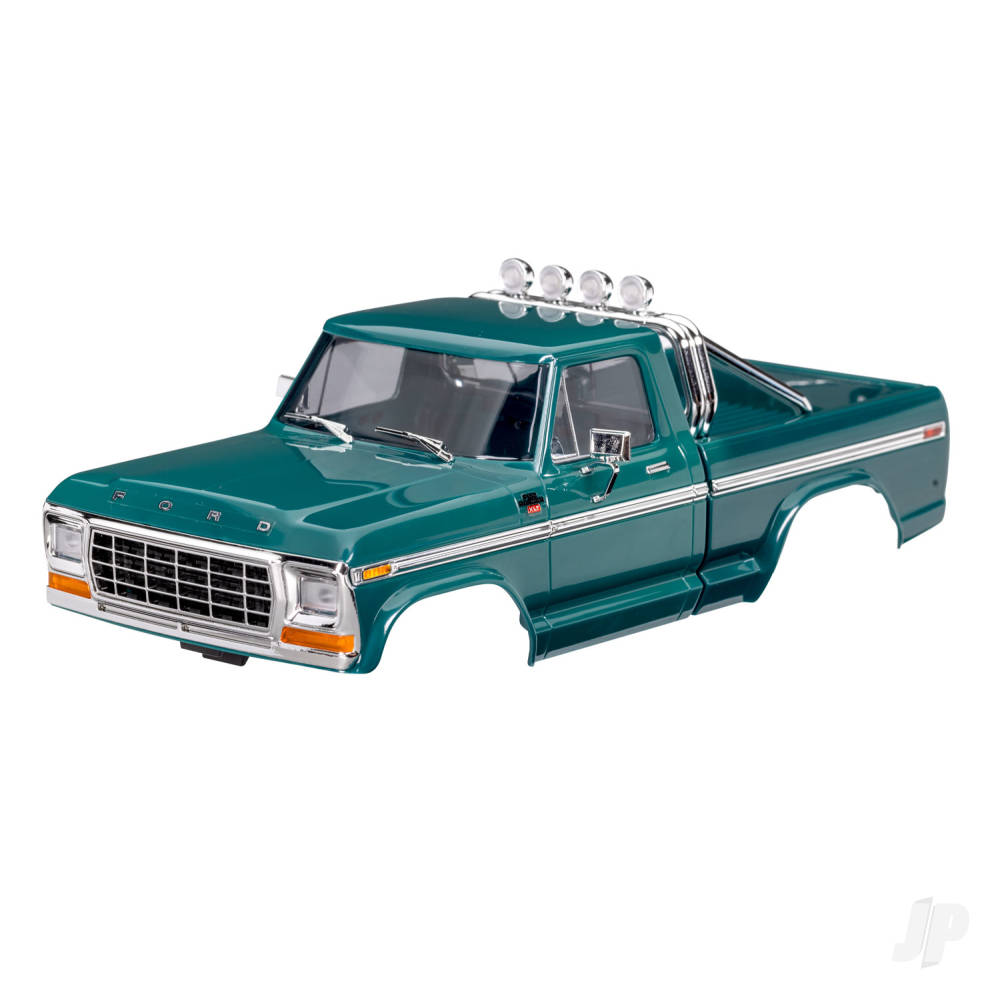 Traxxas Body, Ford F-150 Truck (1979), complete, green (includes grille, side mirrors, door handles, roll bar, windshield wipers, side trim, & clipless mounting) (requires #9834 front & rear bumpers) TRX9812-GRN