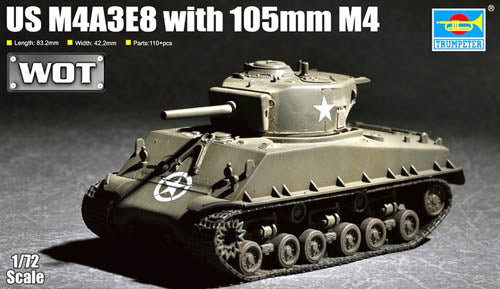 Trumpeter 1:72 - US M4A3E8 with 105mm M4 Gun