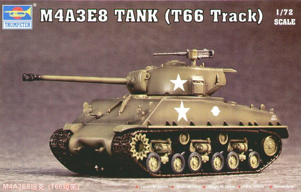 Trumpeter 1:72 - M4A3E8 (T66 Track) Sherman Tank