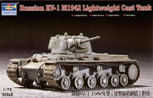 Trumpeter Trumpeter Soviet Army KV-1 Mod 1942 Lightweight Cast Turret Tank PKTM07233