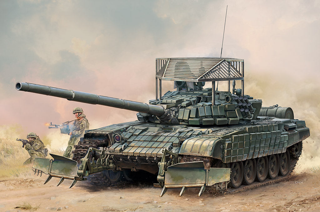 Trumpeter 1:35 - Russian T-72B 1 with KTM-6 & Grating Armour