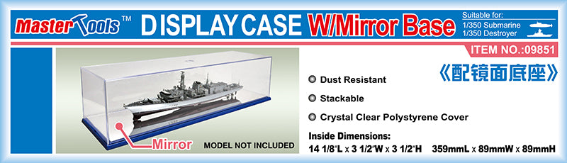 Trumpeter Display Cases - 359 x 89 x 89mm w/ Mirror Base