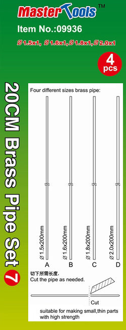Trumpeter Trumpeter 20cm Brass Pipe Set 7 PKTM09936