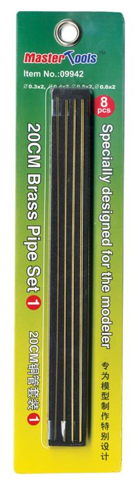 Trumpeter Tools - 20cm Brass Pipe Set 1 - 0.3,0.4,0.5,0.6
