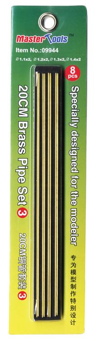Trumpeter Tools - 20cm Brass Pipe Set 3 - 1.1,1.2,1.3,1.4