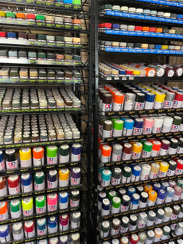 Tamiya paint racks in store