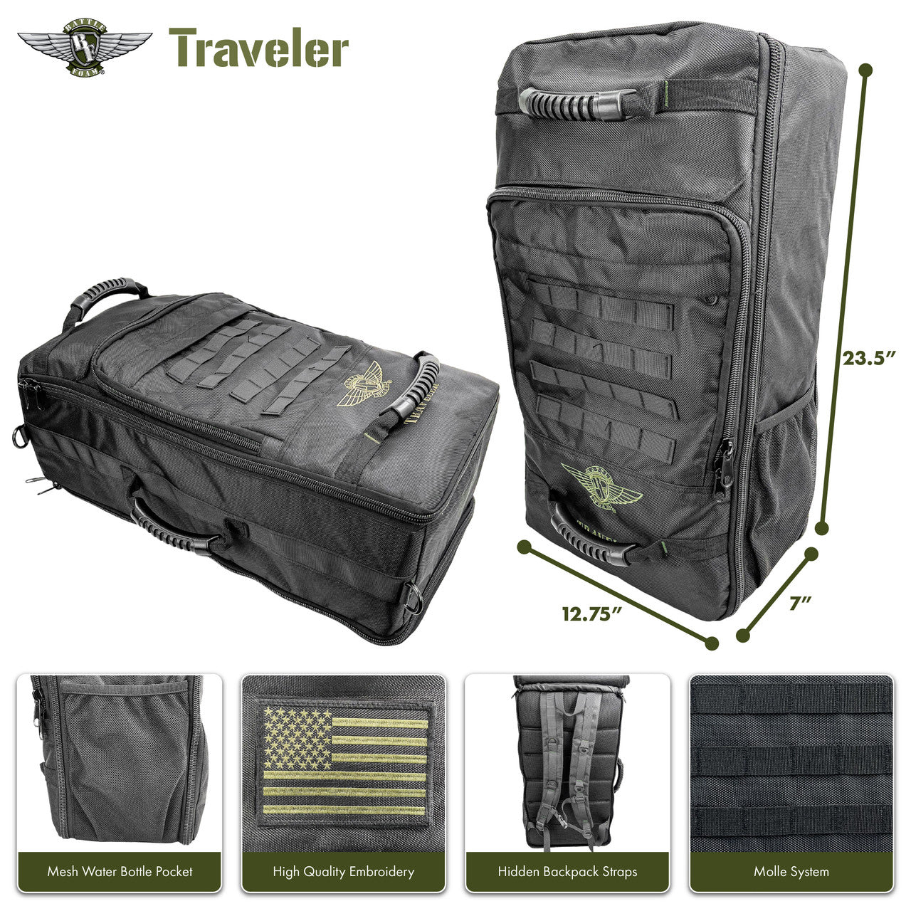 Battle Foam Battle Foam Traveler Bag Empty BF-BBTV-BE