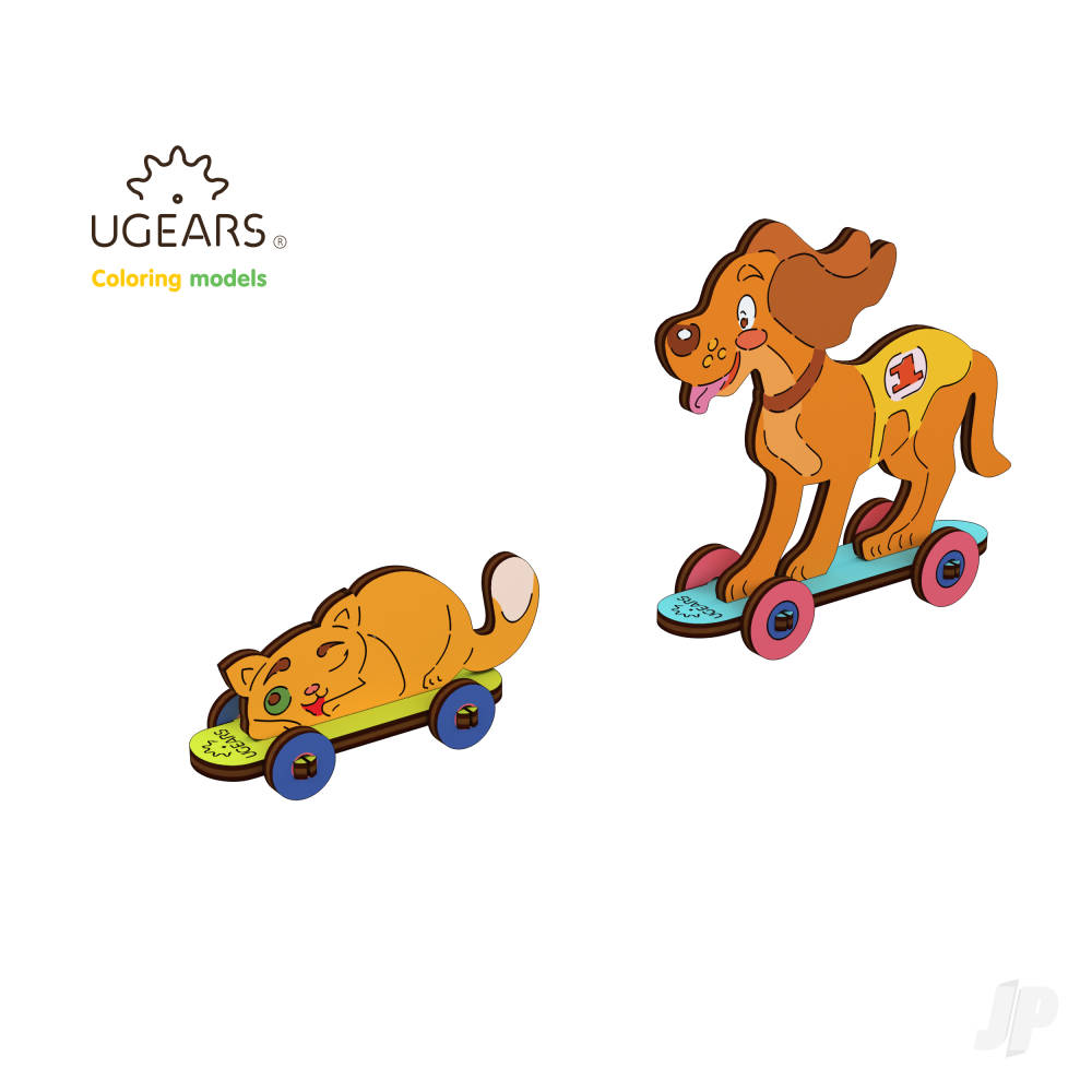 UGears 3D Colouring Model Kitty & Puppy UGR20004 Main