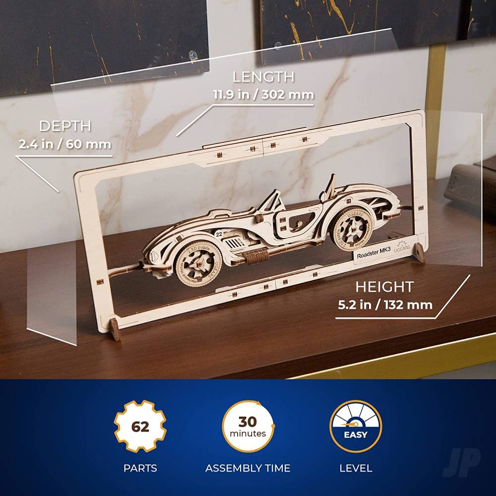 UGears Roadster MK3 2.5D Puzzle UGR70195 5