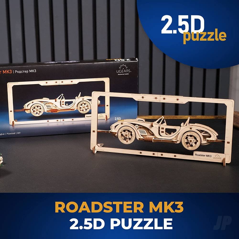 UGears Roadster MK3 2.5D Puzzle UGR70195 9