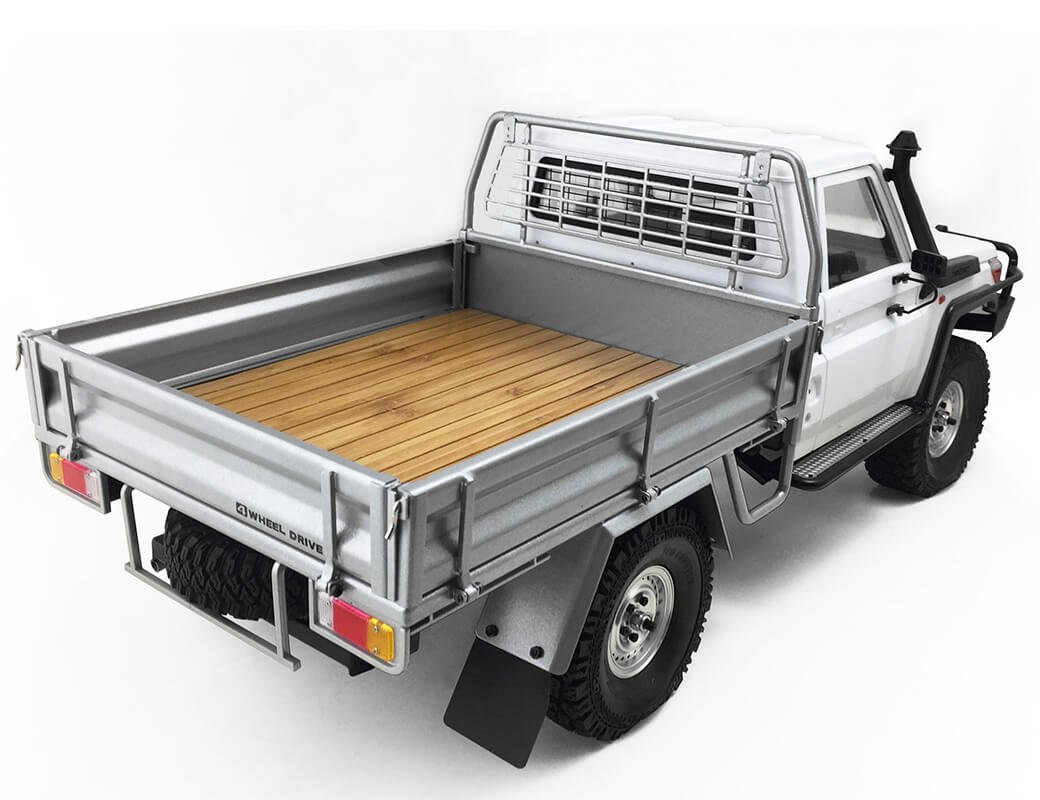 RC4WD KOBER REAR BED W/TYRE HOLDER & MUD FLAPS FOR RC4WD TF2 LWB TOYOTA LC70 (SILVER) VVV-C0460