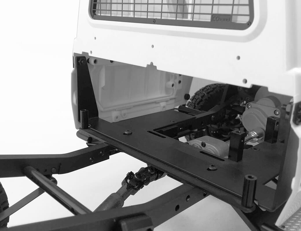 RC4WD KOBER REAR BED W/TYRE HOLDER & MUD FLAPS FOR RC4WD TF2 LWB TOYOTA LC70 (SILVER) VVV-C0460