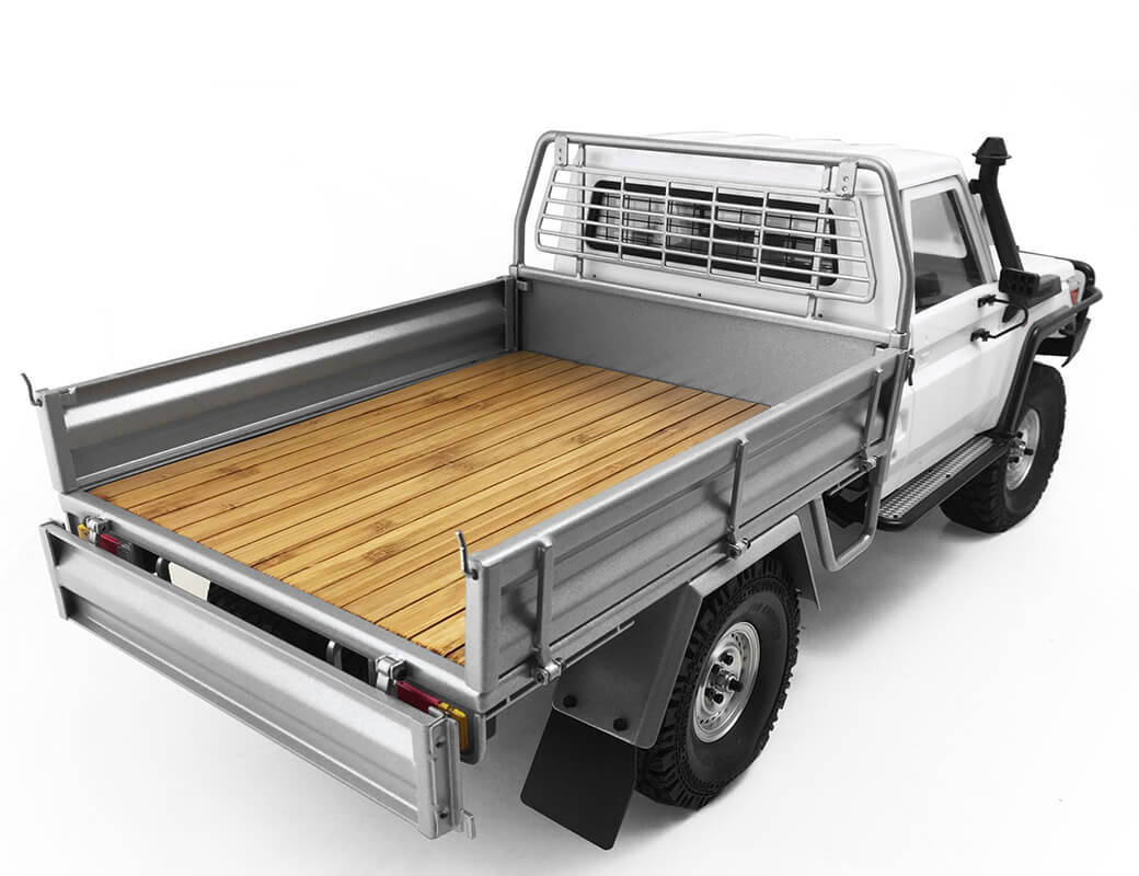 RC4WD KOBER REAR BED W/TYRE HOLDER & MUD FLAPS FOR RC4WD TF2 LWB TOYOTA LC70 (SILVER) VVV-C0460