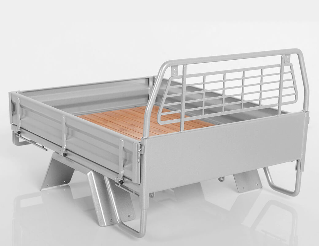 RC4WD KOBER REAR BED W/TYRE HOLDER & MUD FLAPS FOR RC4WD TF2 LWB TOYOTA LC70 (SILVER) VVV-C0460