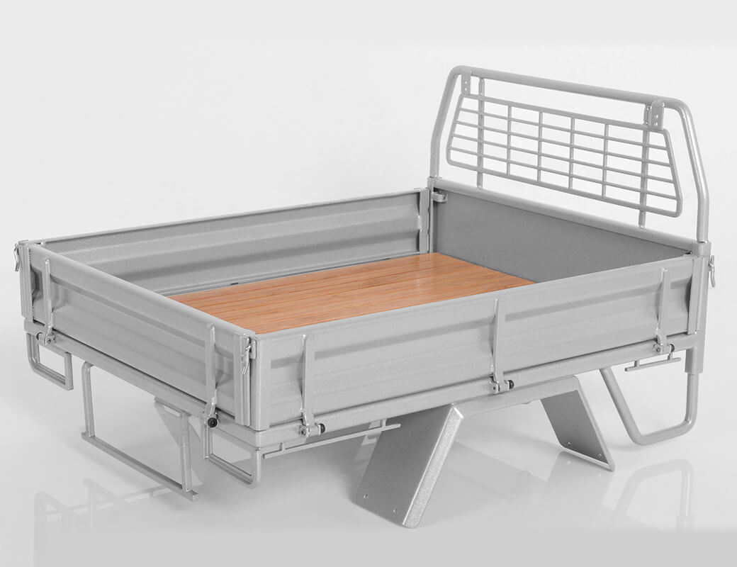 RC4WD KOBER REAR BED W/TYRE HOLDER & MUD FLAPS FOR RC4WD TF2 LWB TOYOTA LC70 (SILVER) VVV-C0460