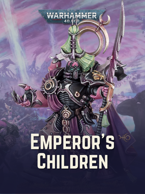 Warhammer 40,000 book cover featuring an ornate figure with 'Emperor's Children' text.