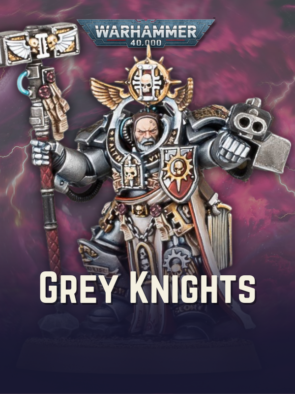 Warhammer 40,000 Grey Knights character on a dark background
