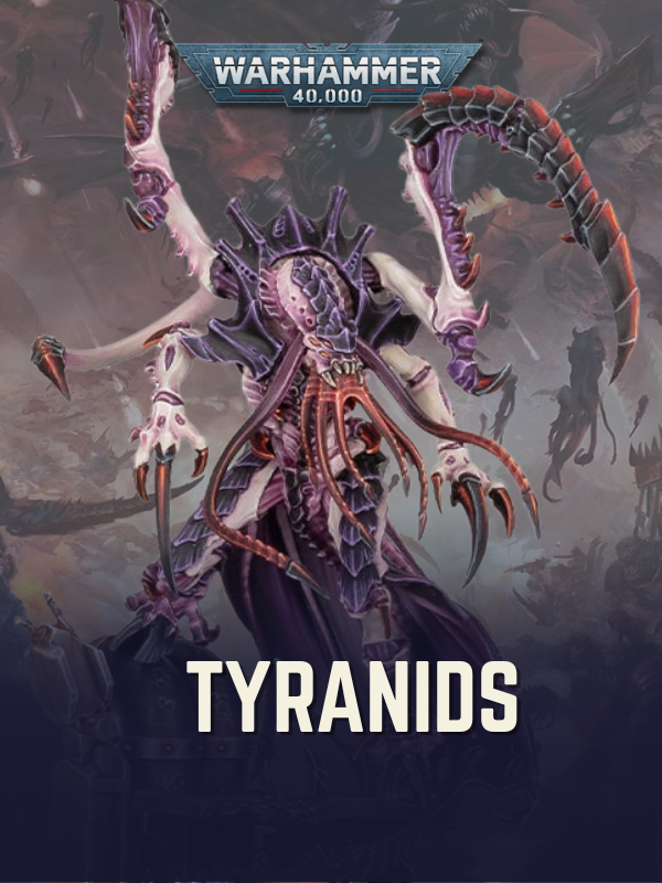 Warhammer 40,000 Tyranids figure with detailed design on a dark background