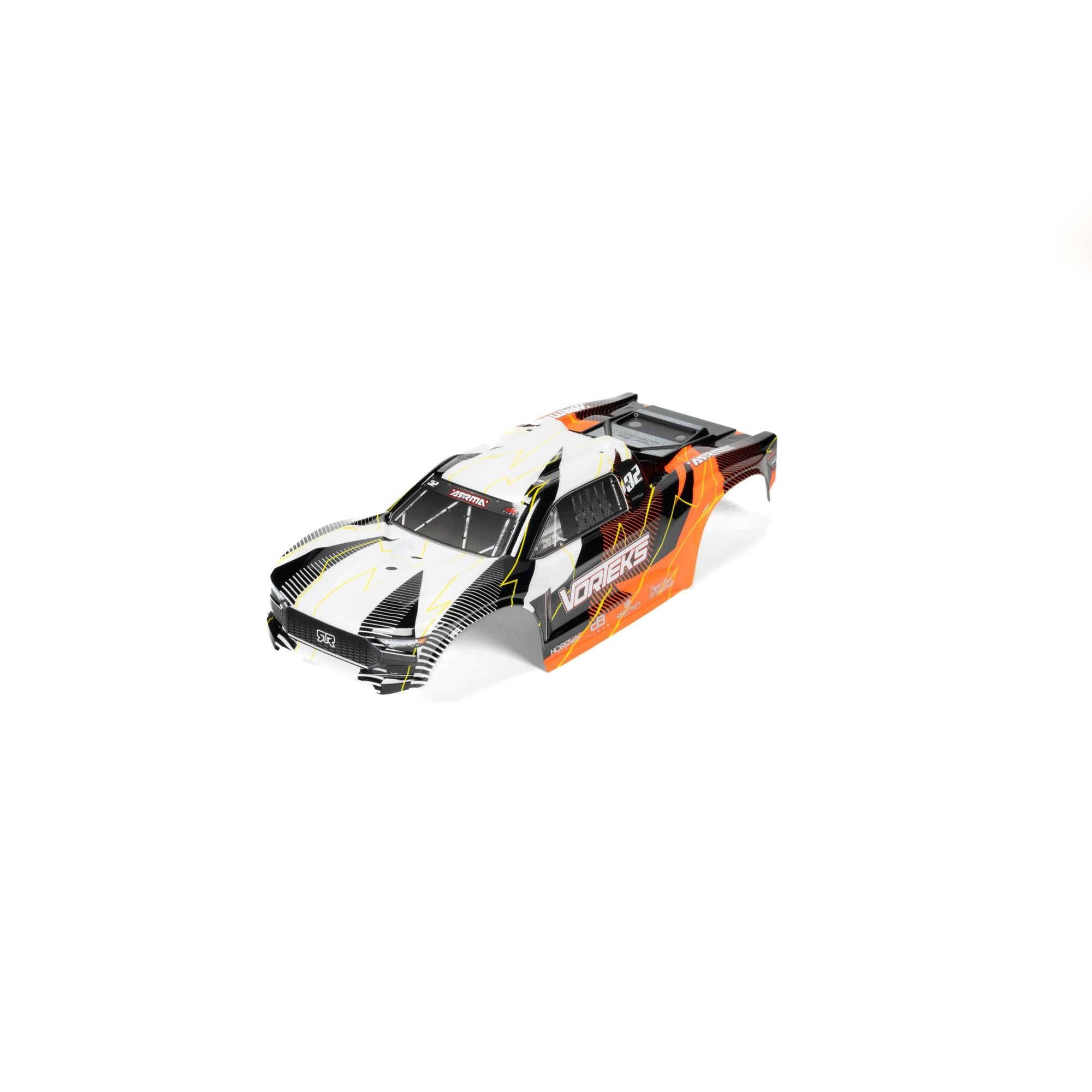 Vorteks Clipless Painted Trimmed Body Set w/Decals, Orange