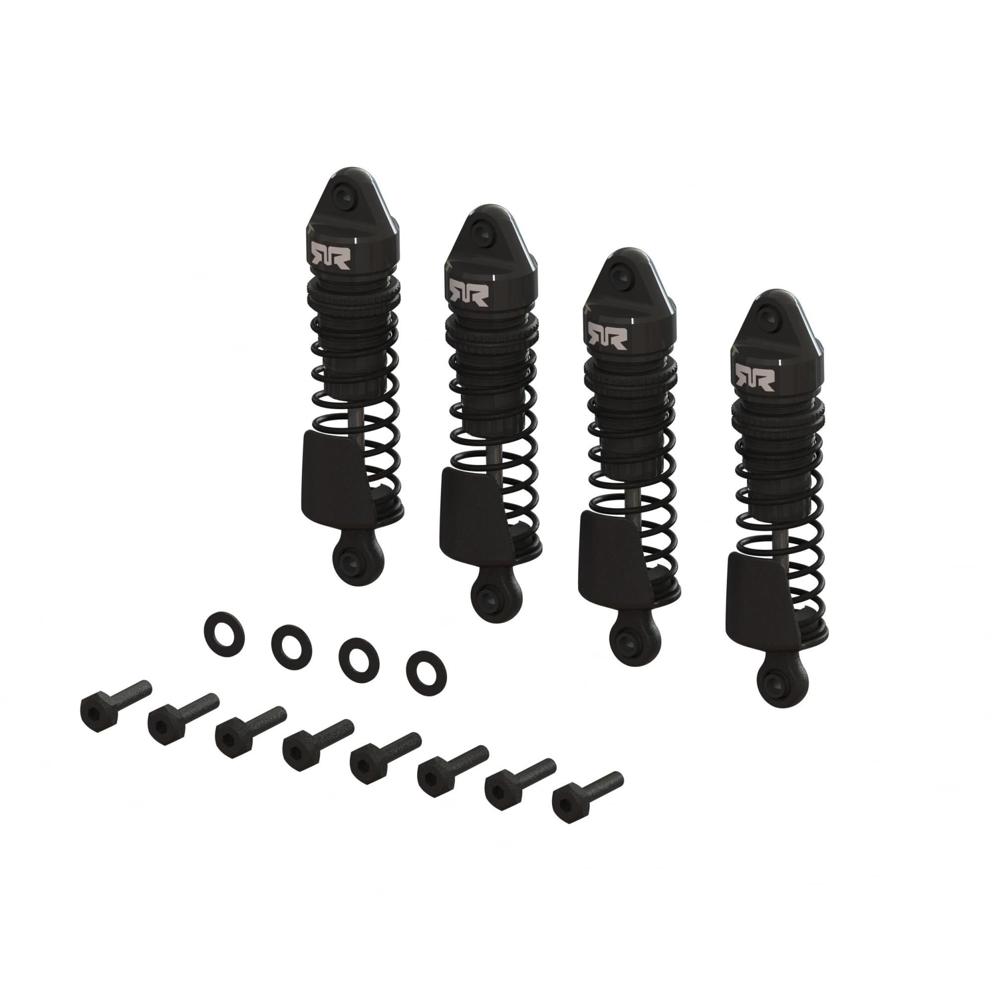 Aluminum Shock Set, 58mm Length, 1000 cSt Oil (4), Black: GR