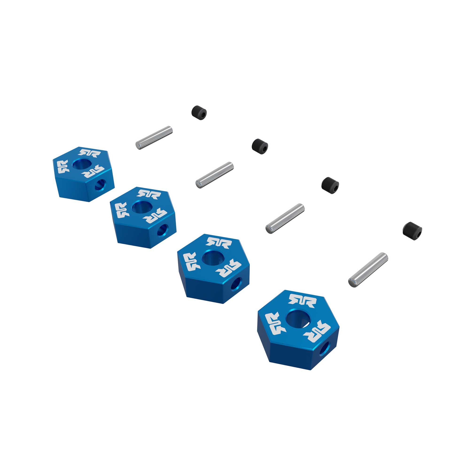 12mm Metal Wheel Hex Set (4), Blue
