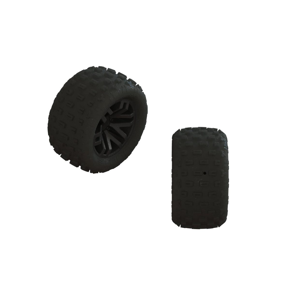 dBoots &#39;FORTRESS&#39; 1/18th Tire Set Glued (Black) (2 Pairs)