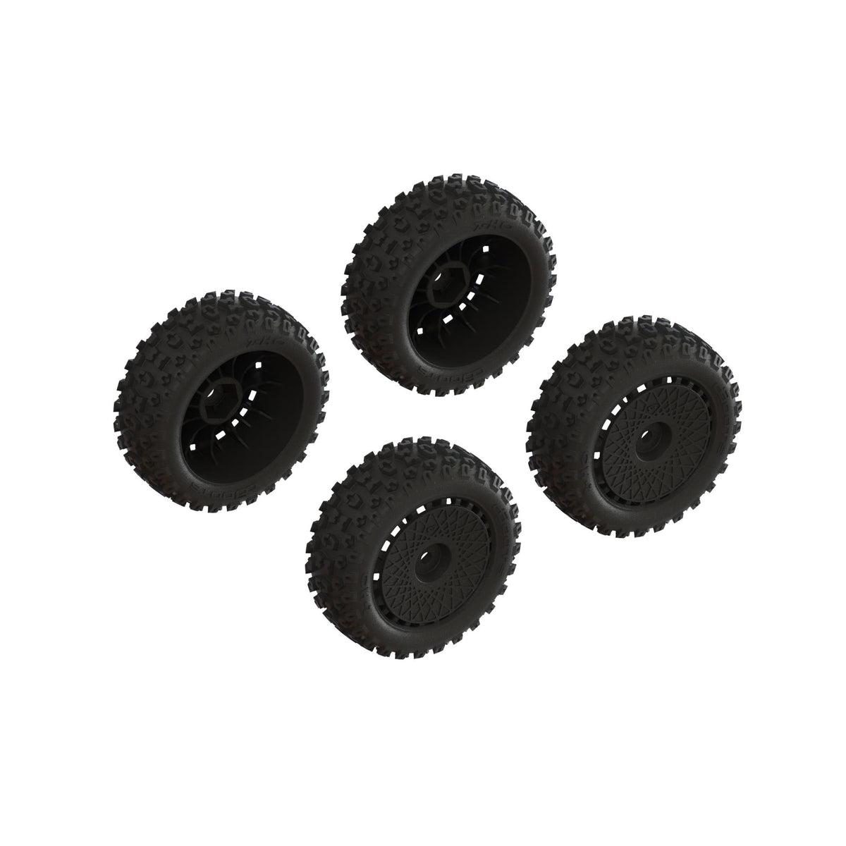 dBoots &#39;2-HO&#39; Tire Set Glued (Black) (2 Pairs)