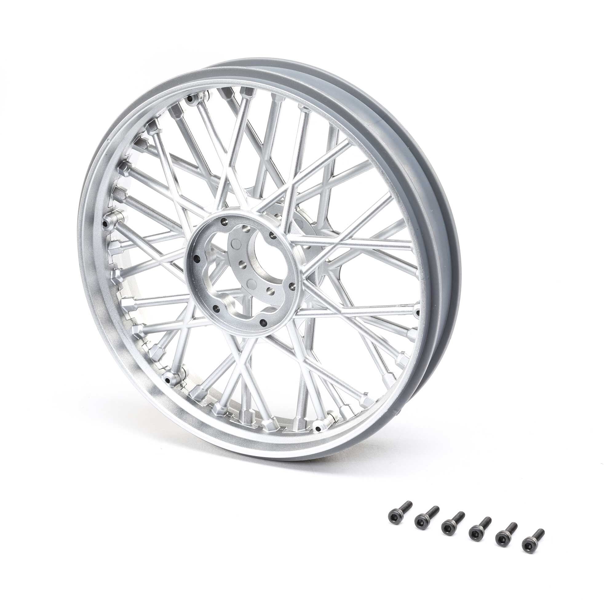 Front Wheel Set, Satin Chrome: Promoto-MX