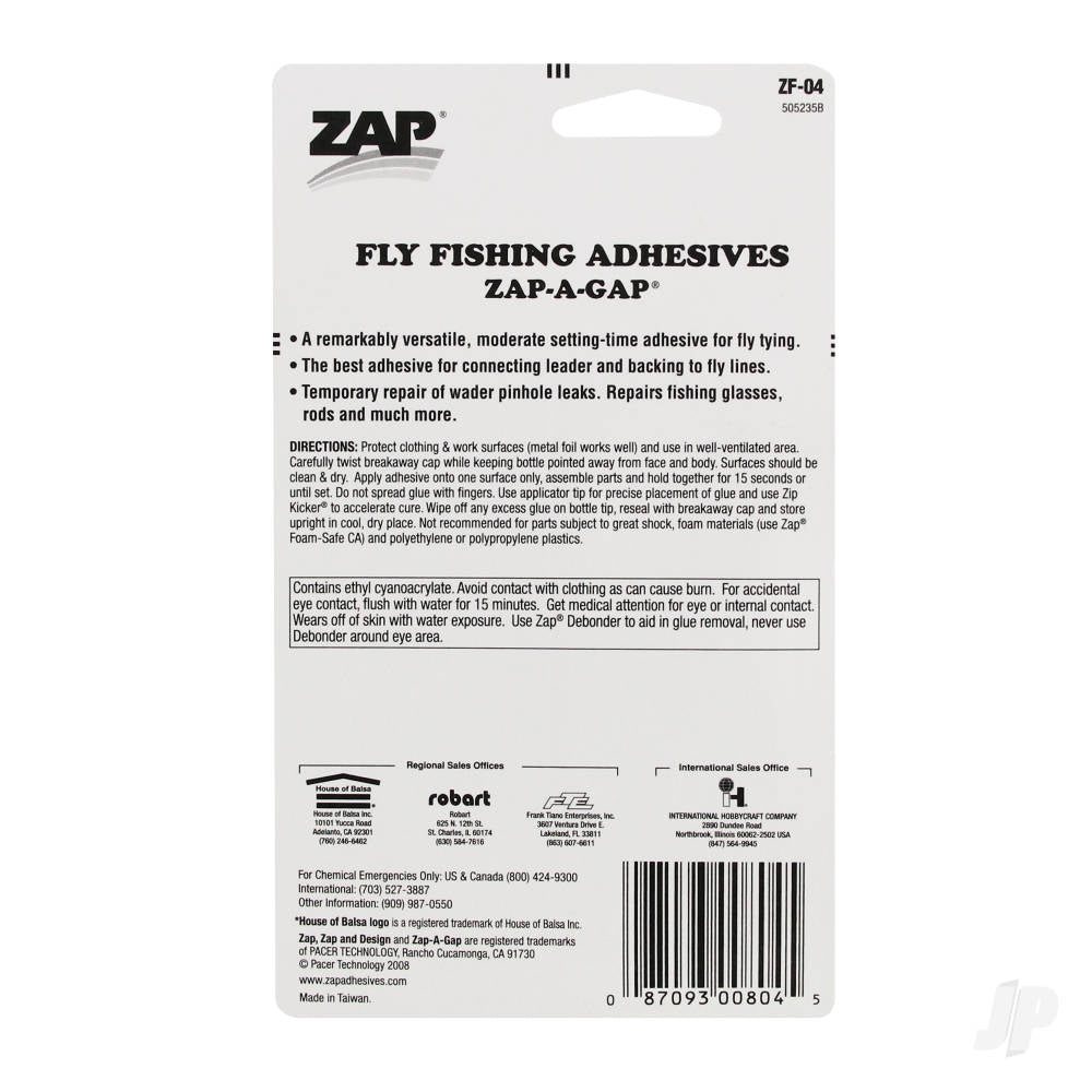 Zap Fly Fishing Adhesives Zap-A-Gap Medium (0.25oz, 7g) ZAPZF-04 1