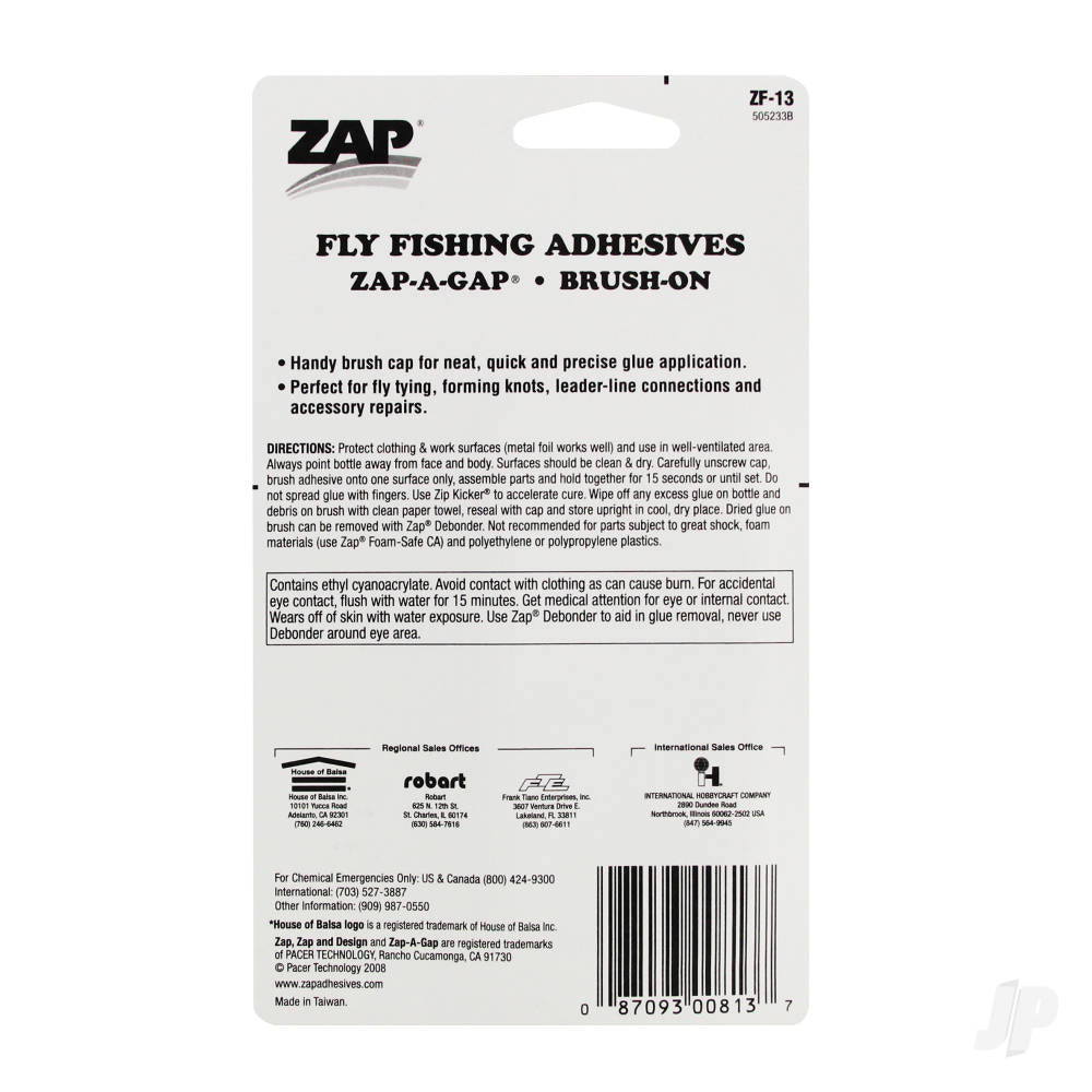 Zap Fly Fishing Adhesives Zap-A-Gap Medium Brush On (0.25oz, 7g) ZAPZF-13 1