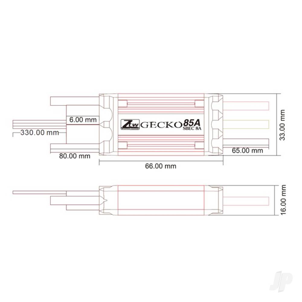 ZTW Gecko 85A SBEC ESC (2-6 Cells) ZTW4085201 3