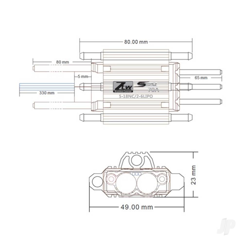 ZTW Seal 70A SBEC ESC (2-6 Cells) ZTW6070200 4