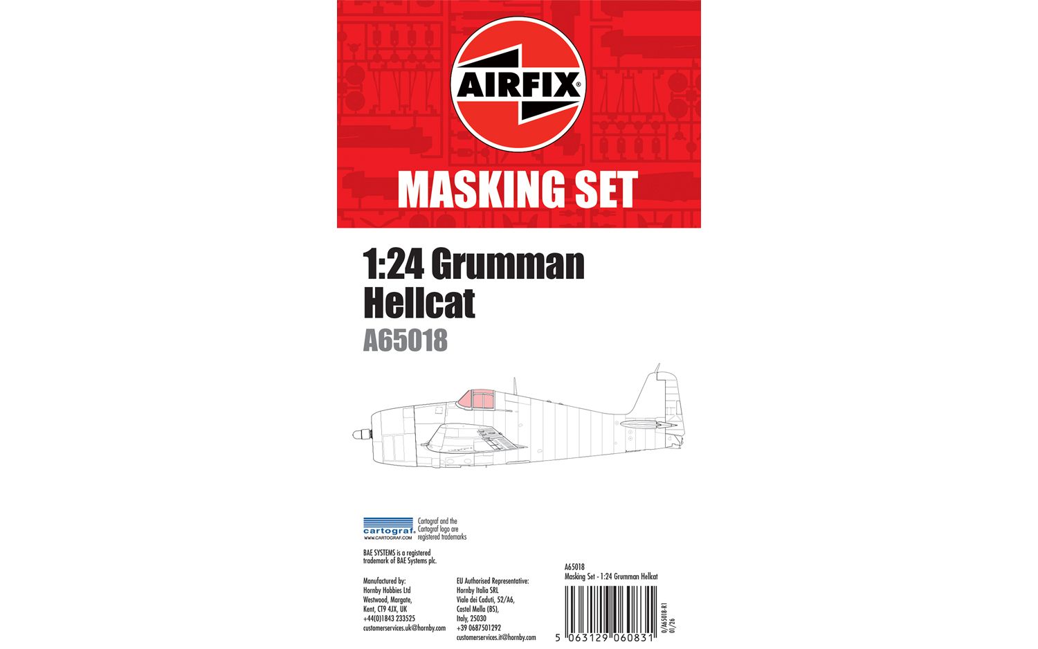 Airfix Masking Set - Gumman Hellcat - 1:24 Scale A65018