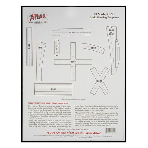 Atlas  N Scale Track Planning Templates AL0360