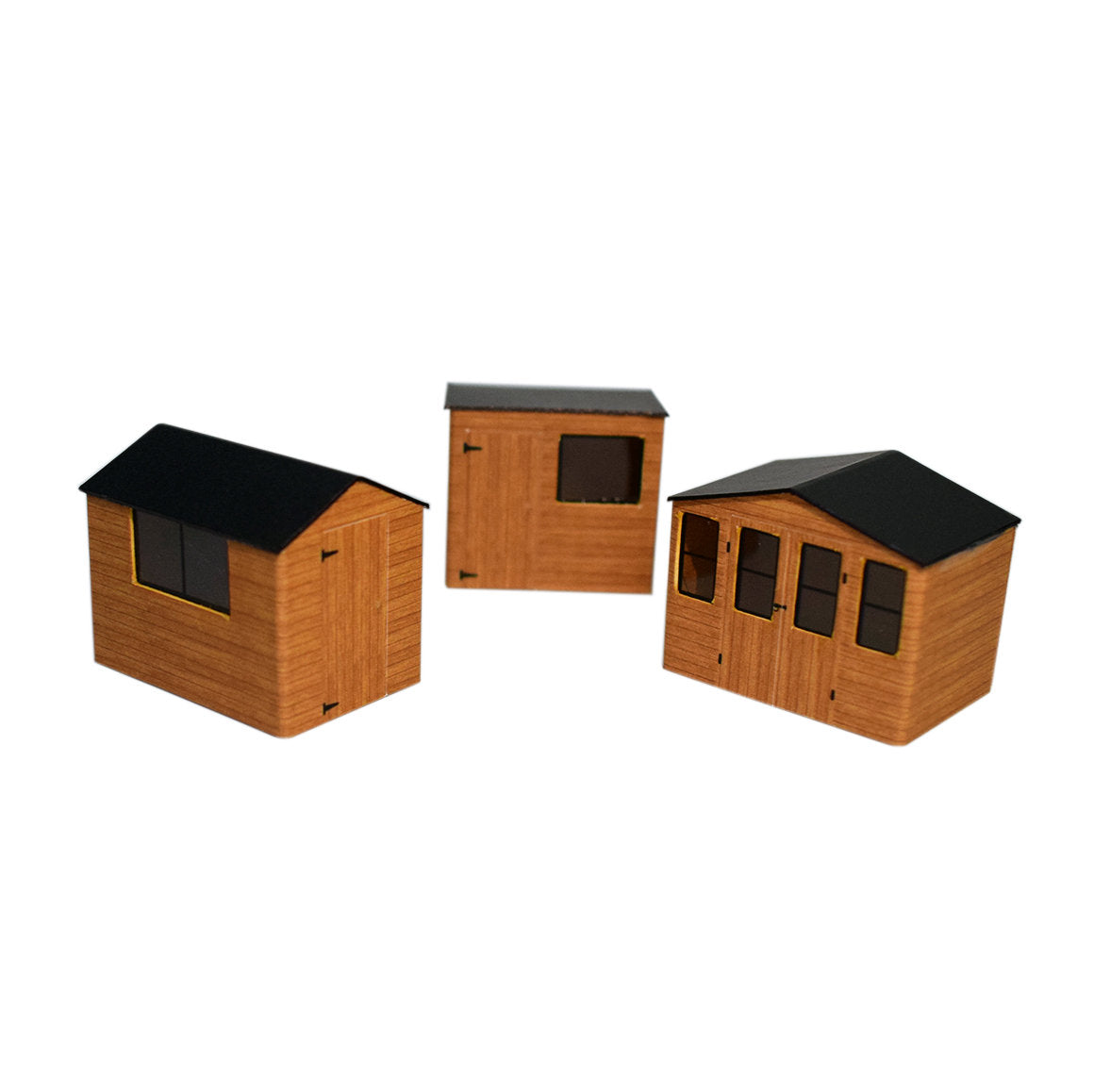 ATD Models Sheds Brown (3) Card Kit ATD004