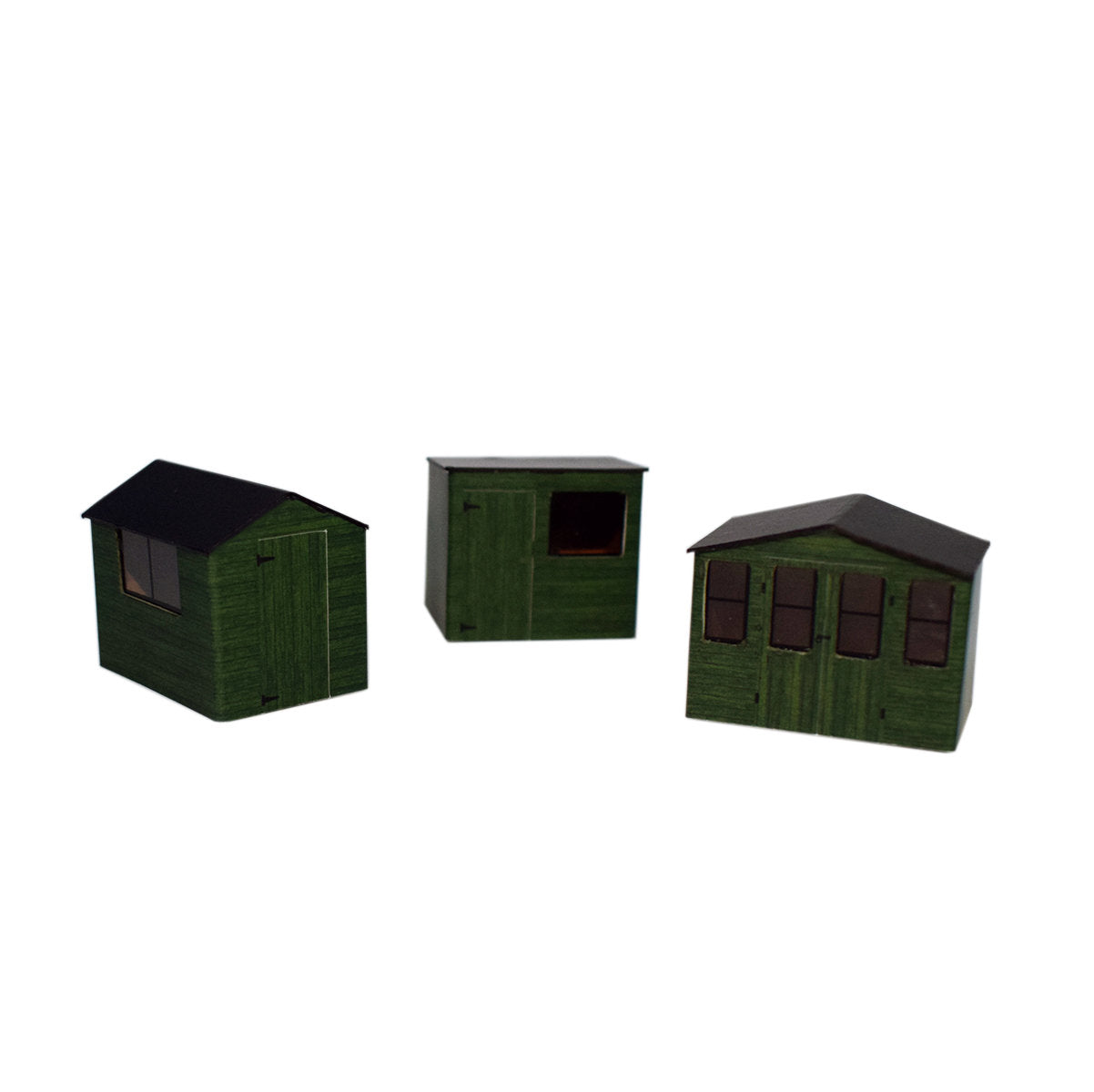 ATD Models Sheds Green (3) Card Kit ATD017