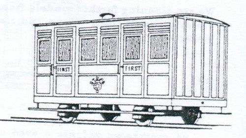 Dundas Models Festiniog Railway 4 Wheel Ashbury 1st Class Coach Kit BB06