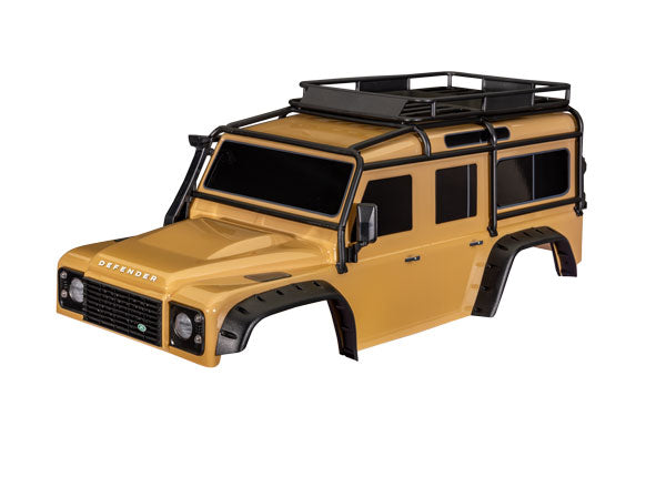 Body, Land Rover Defender, Sand (complete with ExoCage, fuel canisters, jack, spare tyre mount & clipless mounting)