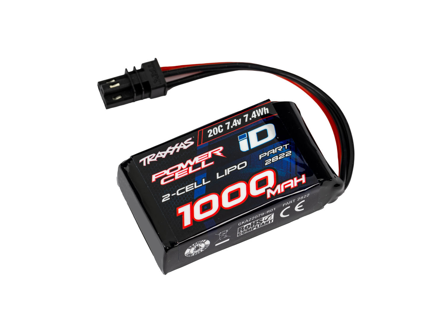 1000mAh 7.4V 2-Cell 20C LiPo Battery