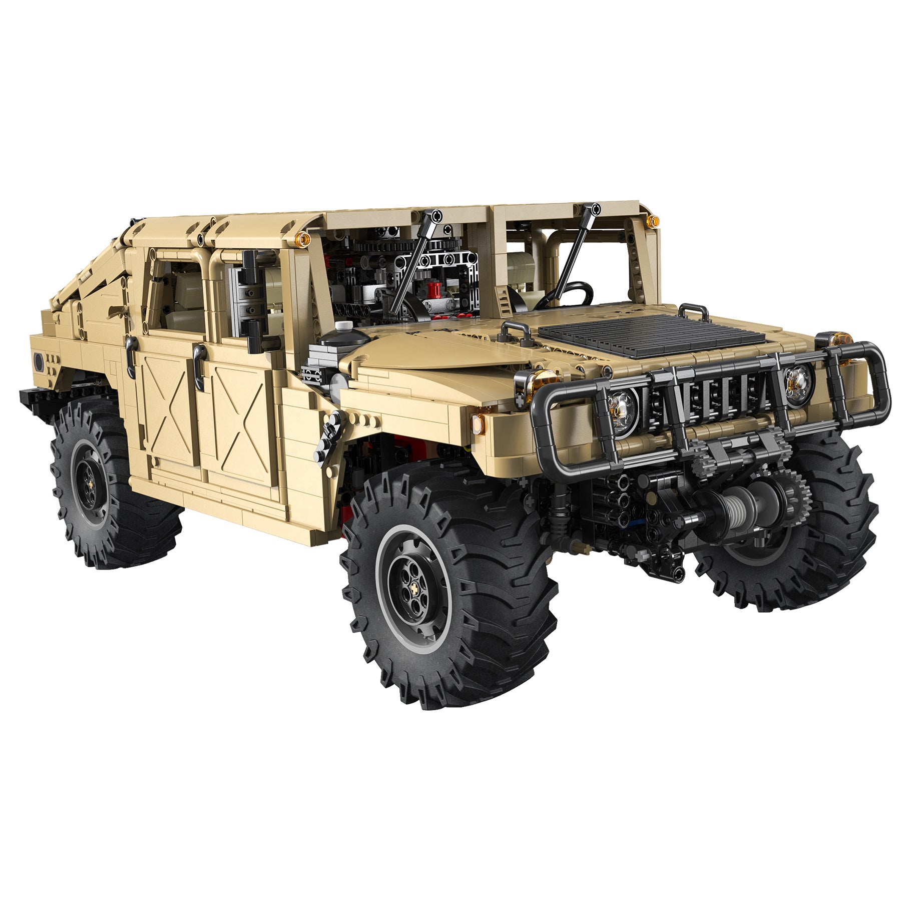 Toy military vehicle model on a white background