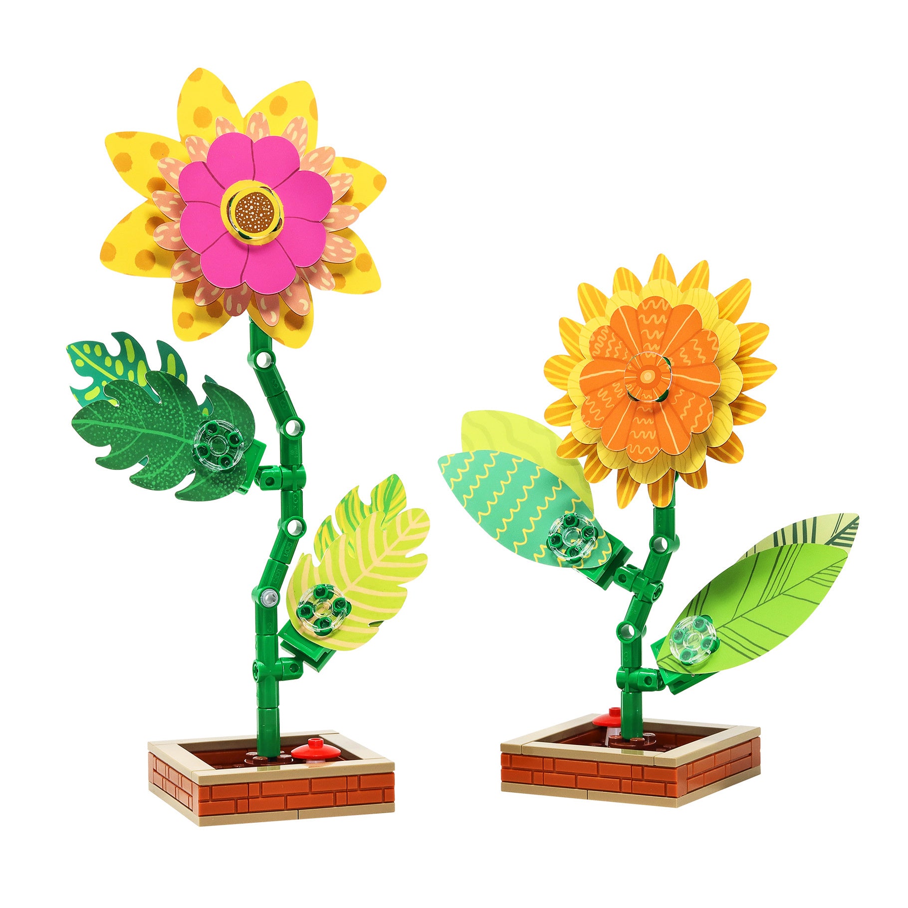 CaDA Flower Garden model showcasing vibrant flowers and leaves in a colorful arrangement, perfect for creative builders.