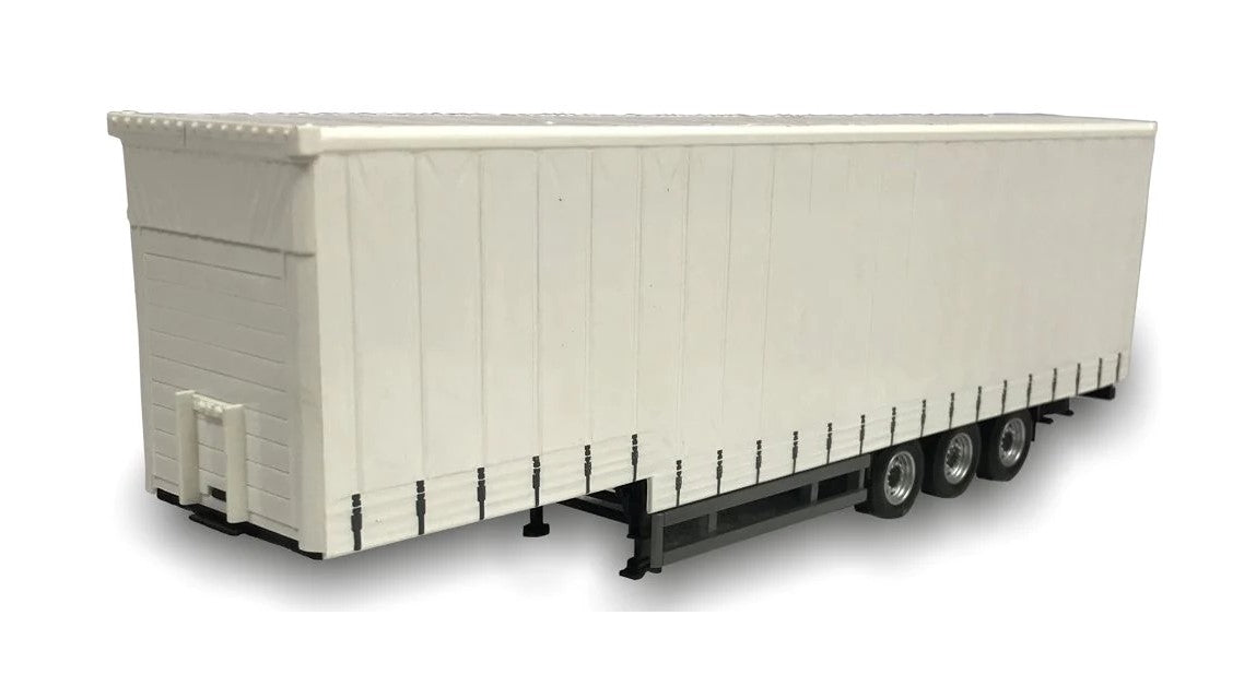 Cararama Stepped Curtainside Trailer White CR049