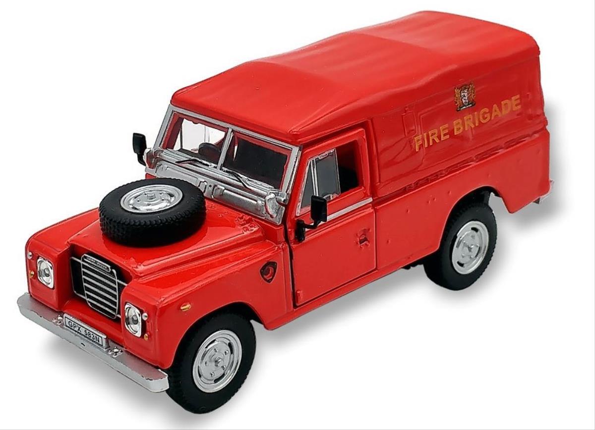 Cararama Land Rover Series III Soft Top Red Fire Brigade CR451750