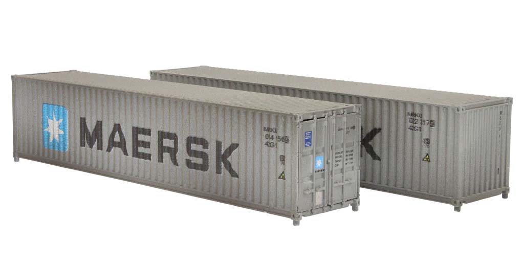 Dapol 40ft Container Set (2) Maersk MRKU Weathered DA2F-028-113