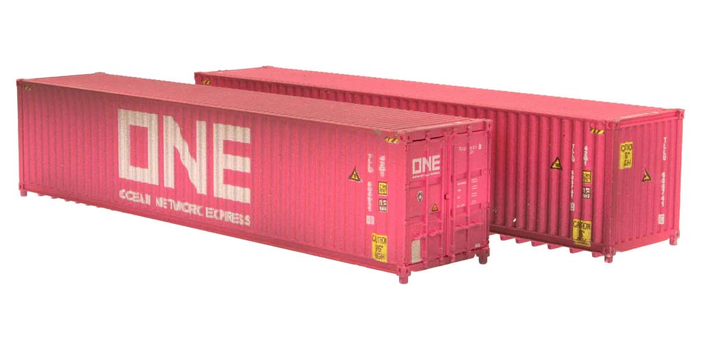 Dapol 40ft Container Set (2) ONE Weathered DA2F-028-119