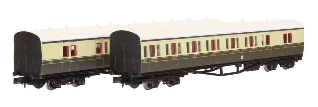 Dapol B Set Coach Pack GWR Twin Cities Choc/Cream 6449/6450 DA2P-003-013